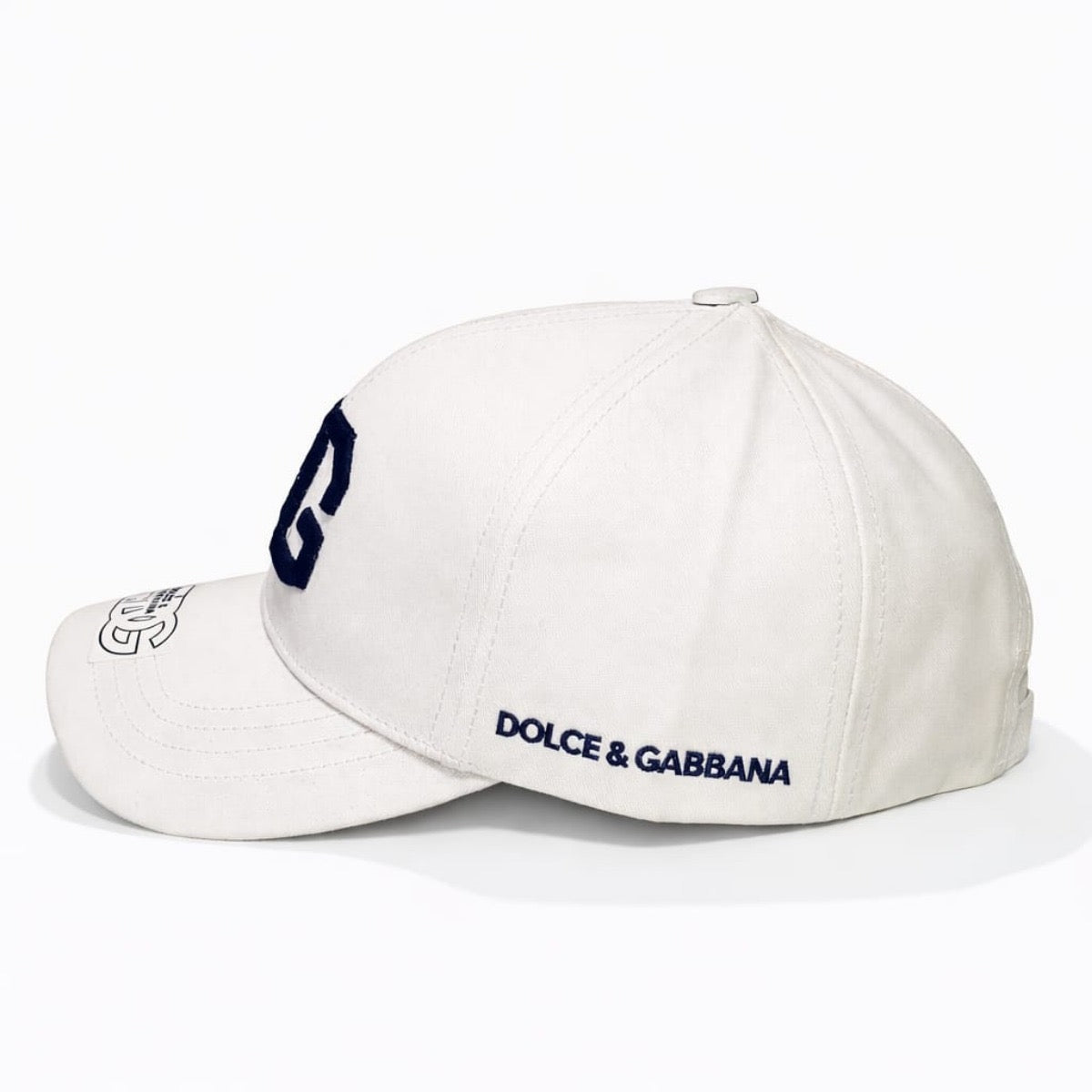 Dolce & Gabbana DG logo-embroidered baseball cap in white.