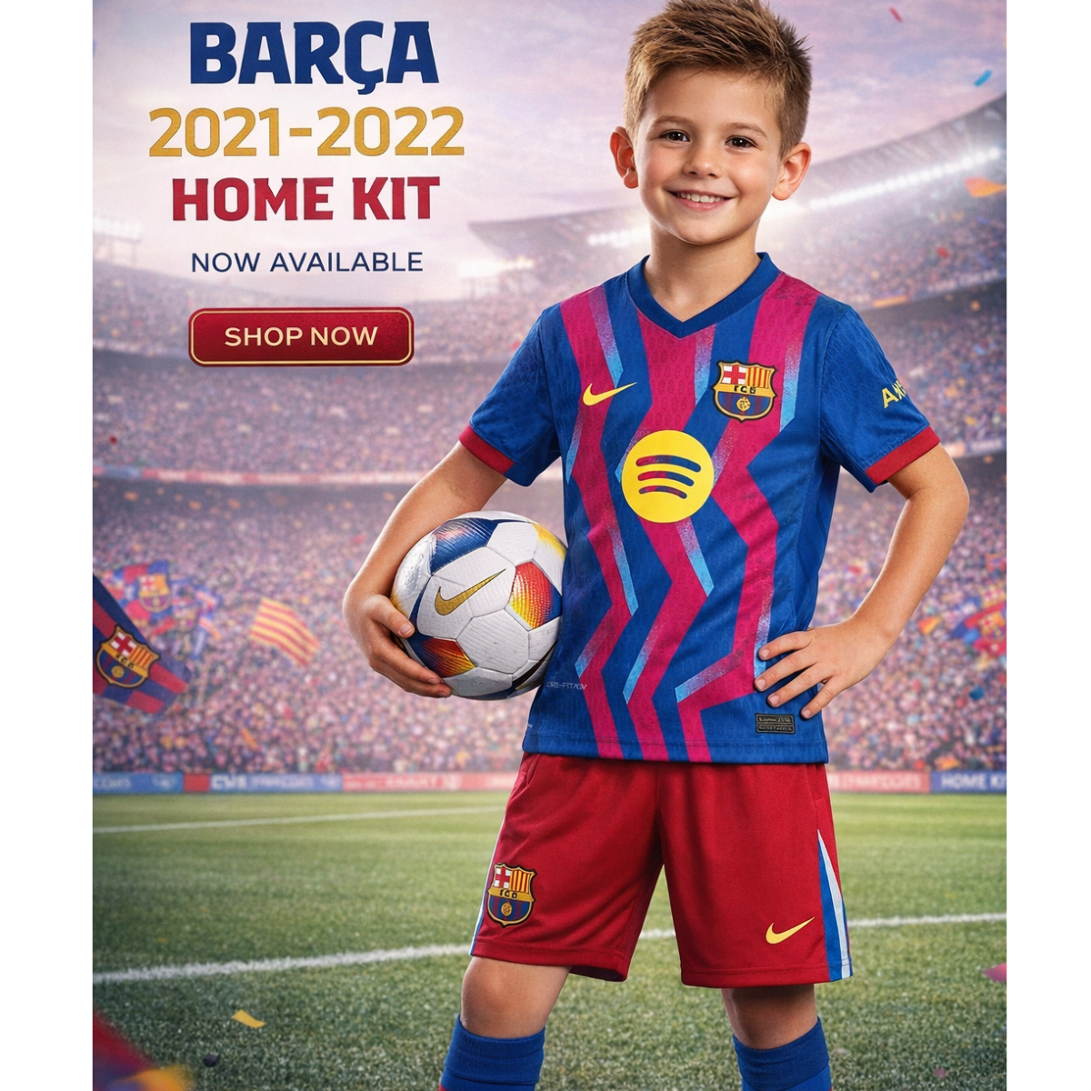 Barcelona Fourth Kids Kit 2025/26 - Player Version
