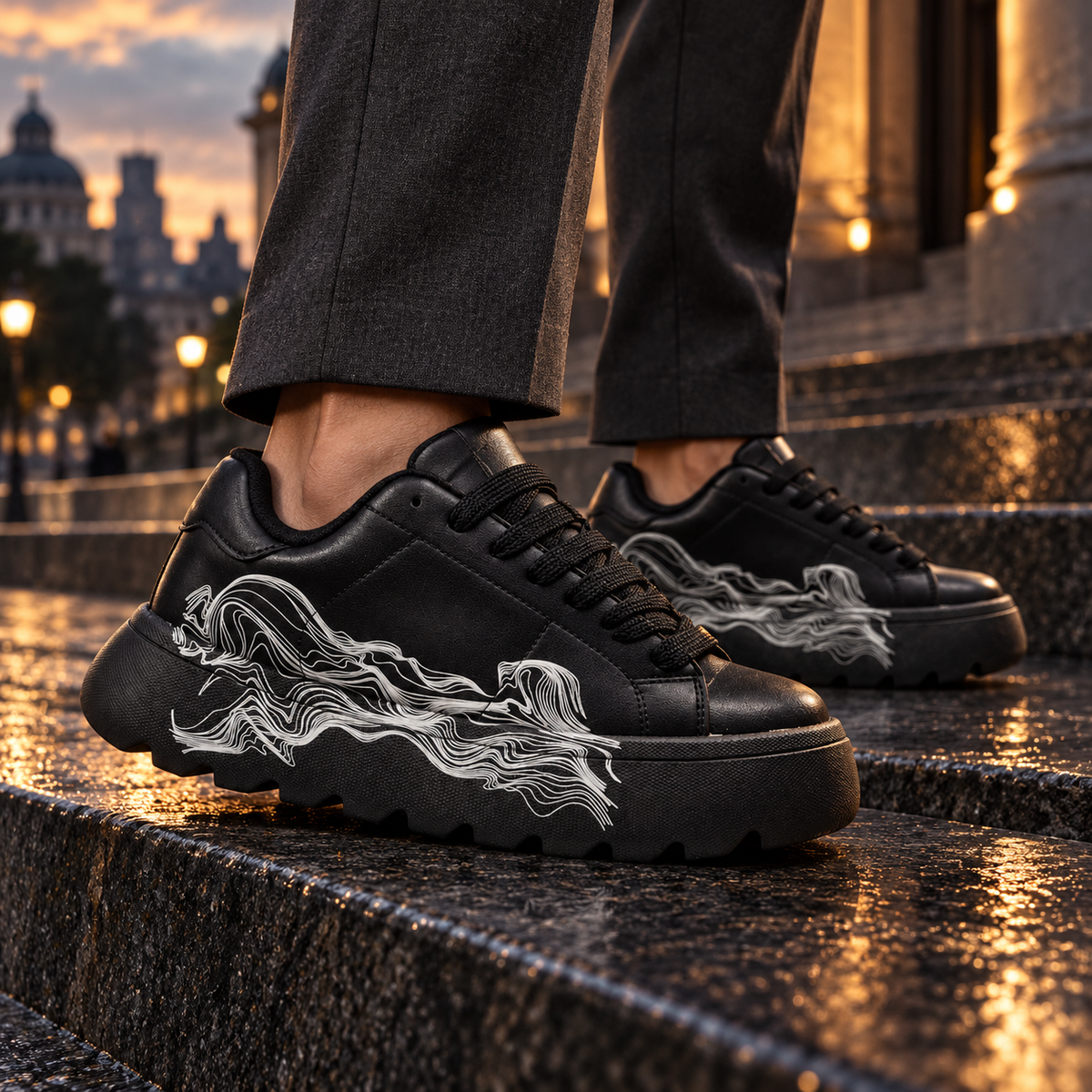 ZARA Chunky Smoke Sneaker- Black