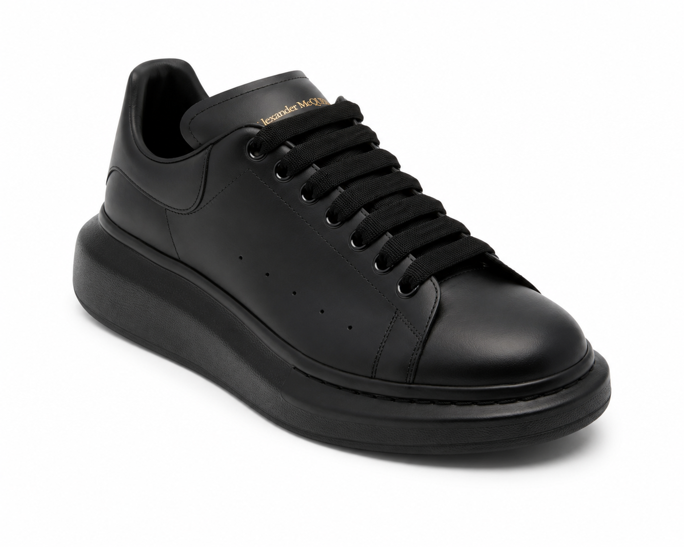 Alexander McQueen Oversized Sneakers in blk leather.