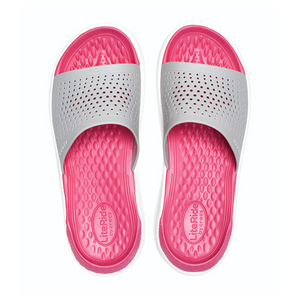 Crocs LiteRide Women Slipper - GRYPNK - Gray/Pink / 38-39