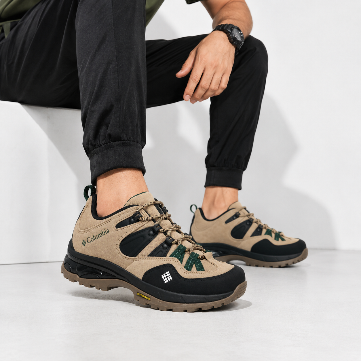 Columbia Men's Outdoor Hiking Shoes – Khaki/Black