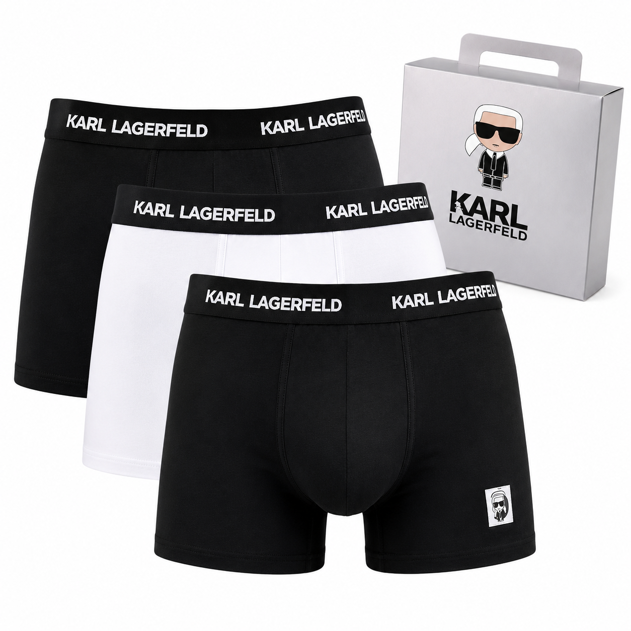 Karl Lagerfeld logo-waistband boxer trunk set