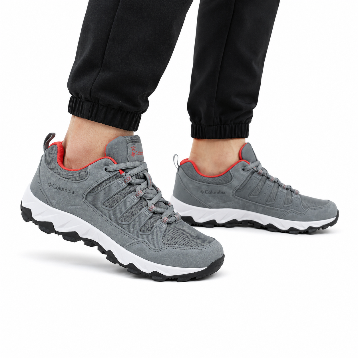 Columbia Men's Outdoor Hiking Shoes - Grey/Red