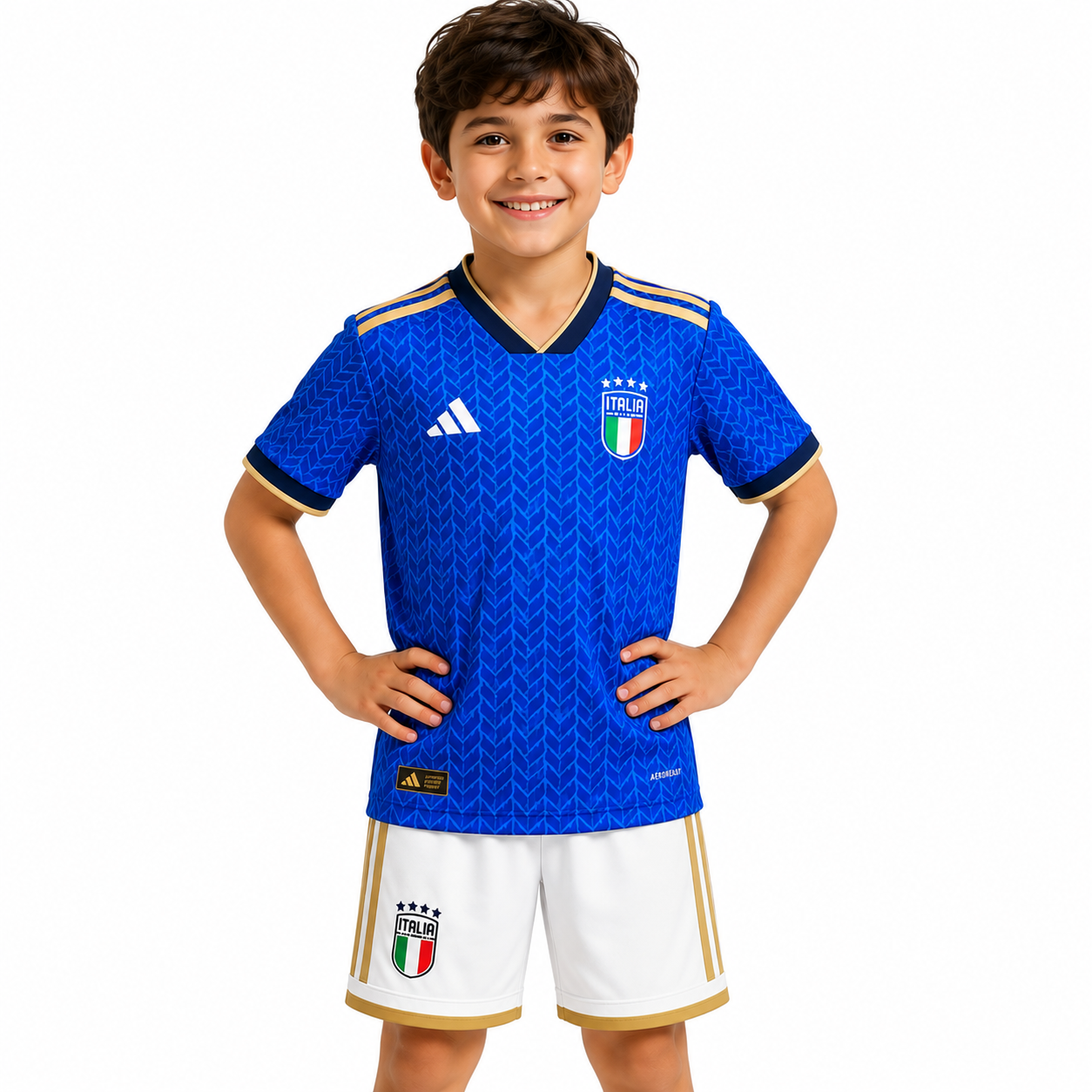 Adidas Italy 2026 Home Replica Jersey and Shorts For Kids