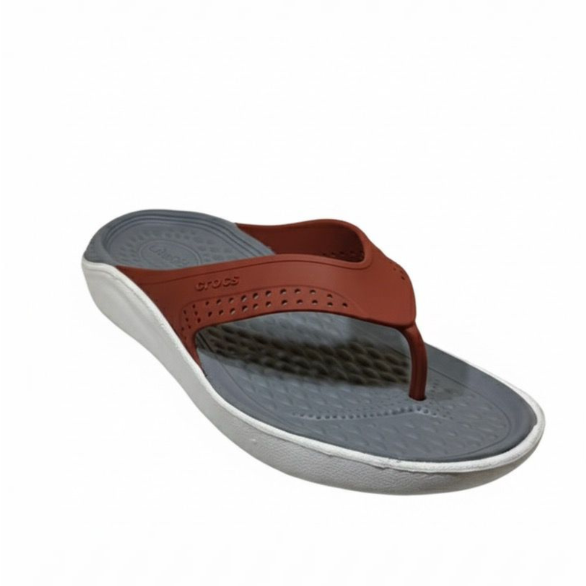 Crocs LiteRide Flip Flops Gray/Red