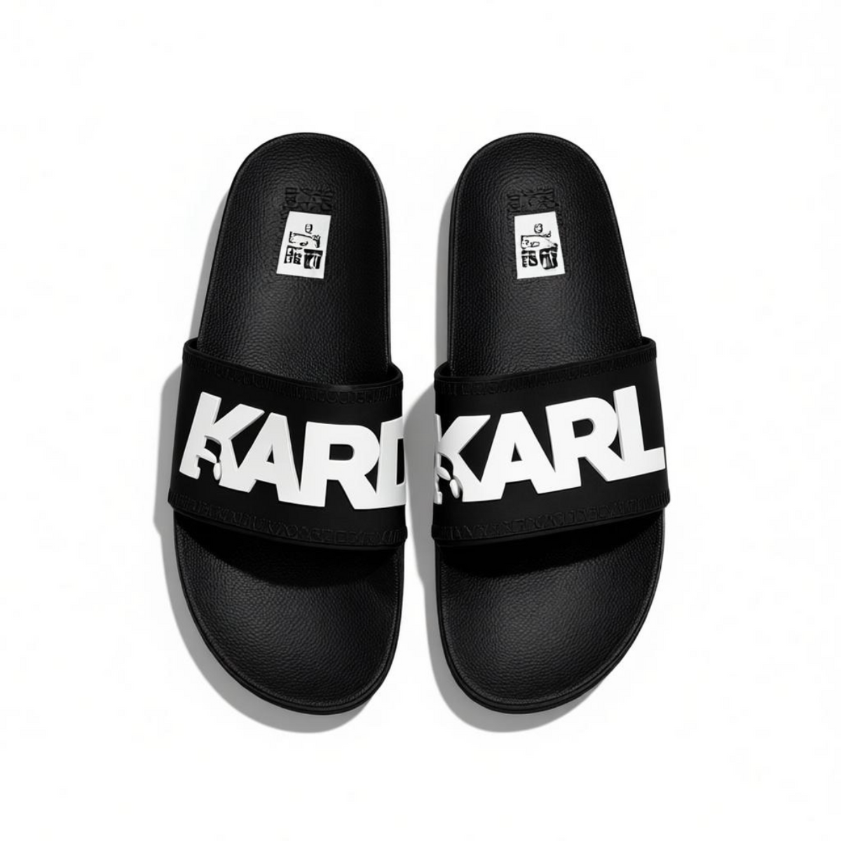 Karl Lagerfeld Kondo black and white logo slides