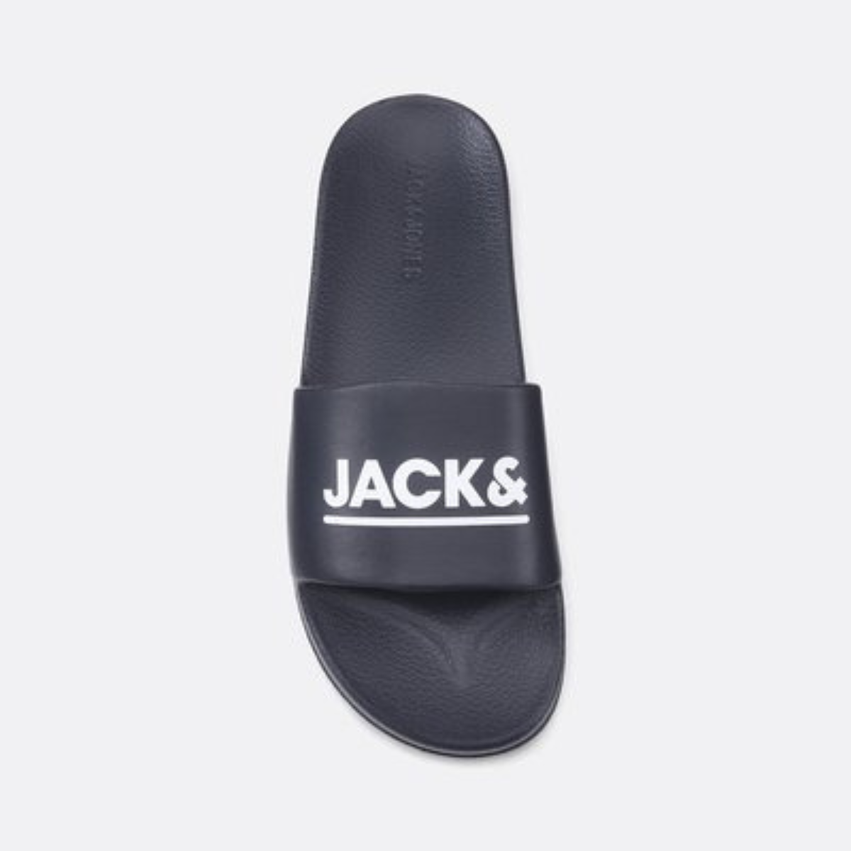Jack & Jones Men's Jet Black Logo Print Pool Sliders