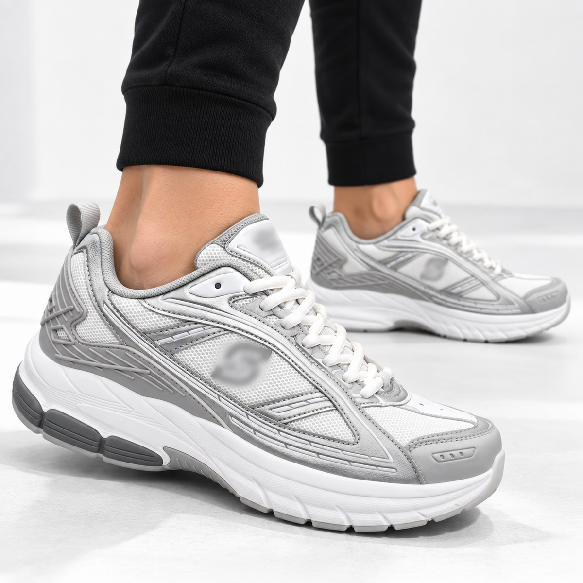 Silver Mesh Sneaker For man
