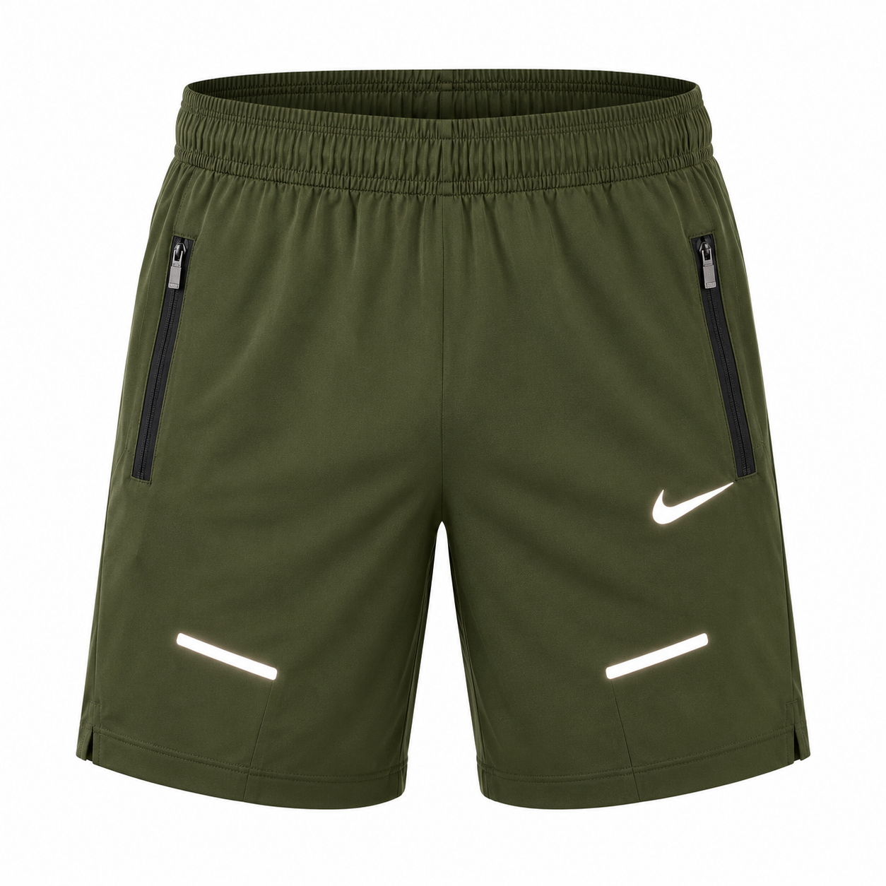 Nike Shorts Feature Reflective Logos and Zippered Pockets