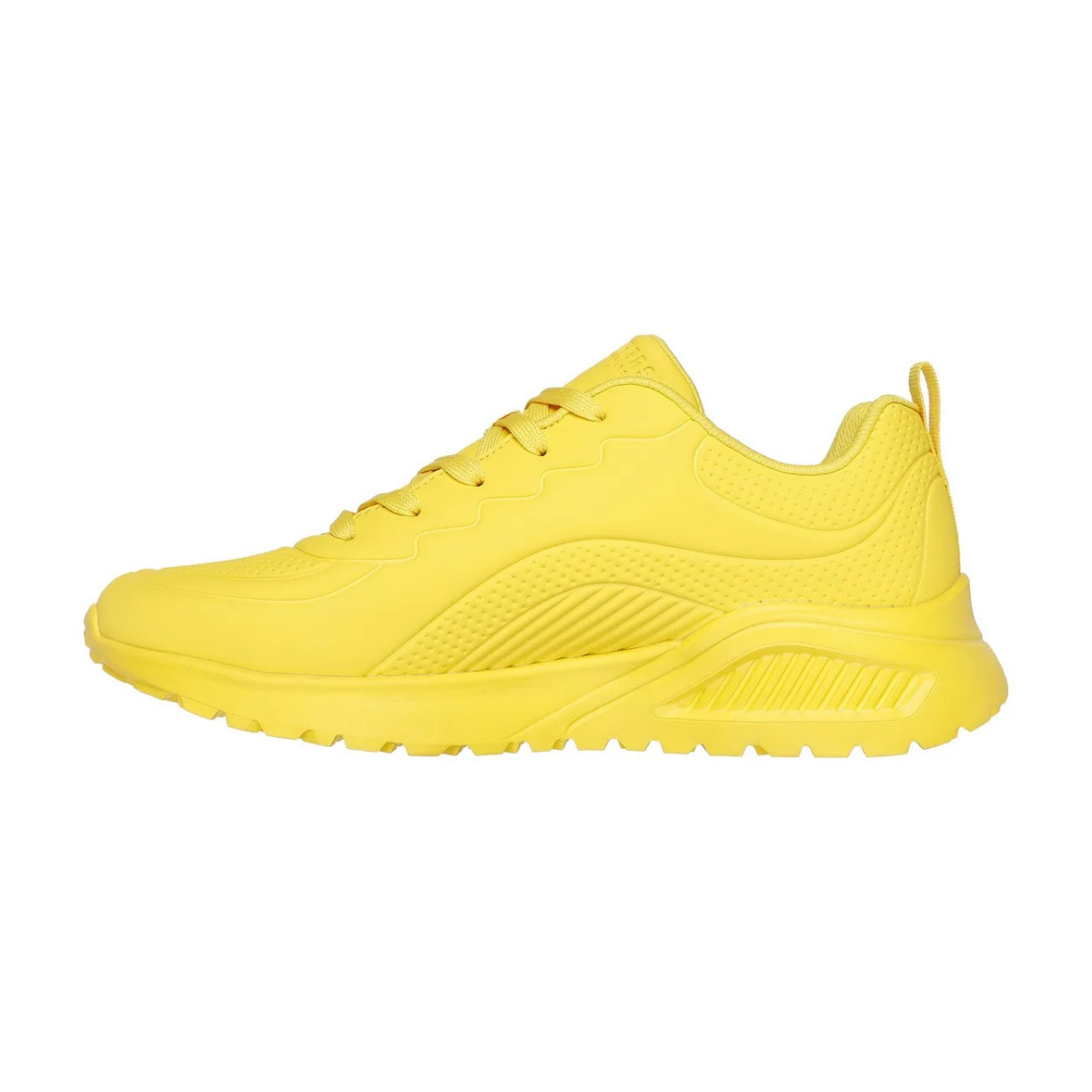 Skechers Uno Lite sneakers in a yellow color.