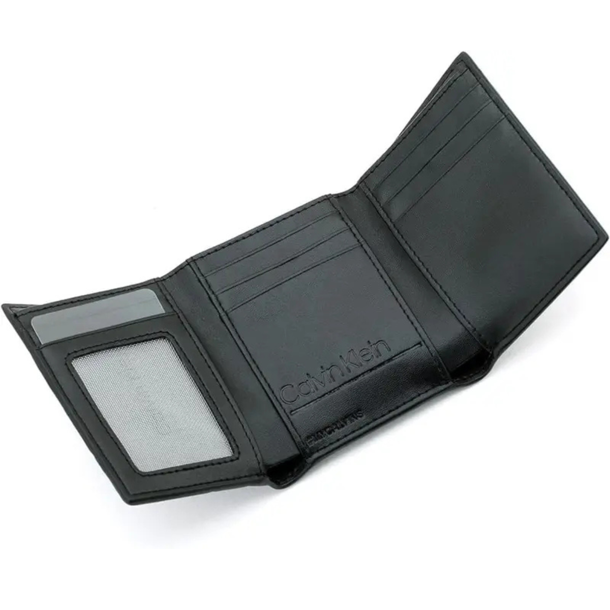 Calvin Klein embossed monogram trifold wallet