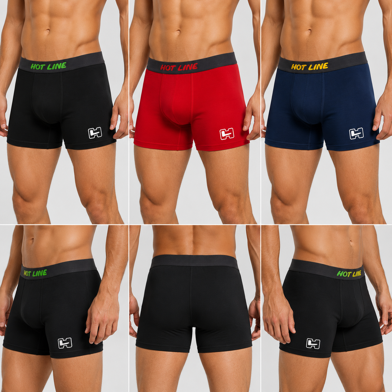 Hot Line 3-Pack Of Cotton Boxer Briefs