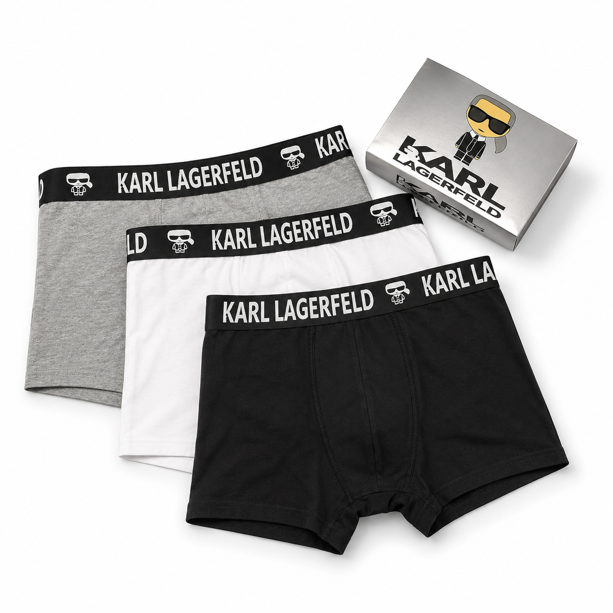 Karl Lagerfeld logo-waistband boxer trunk set
