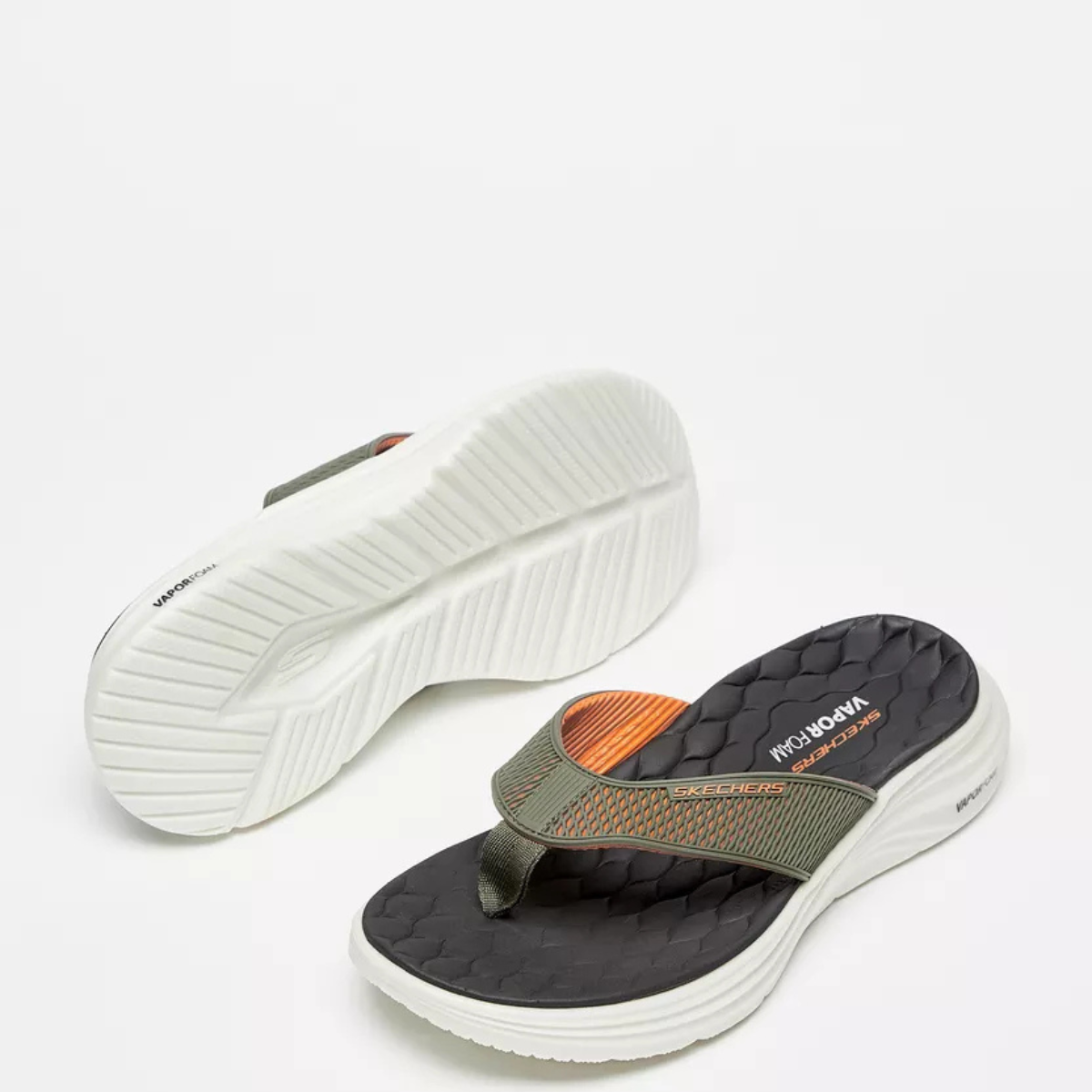 Skechers Vapor Foam Flip Flops Black/Orange