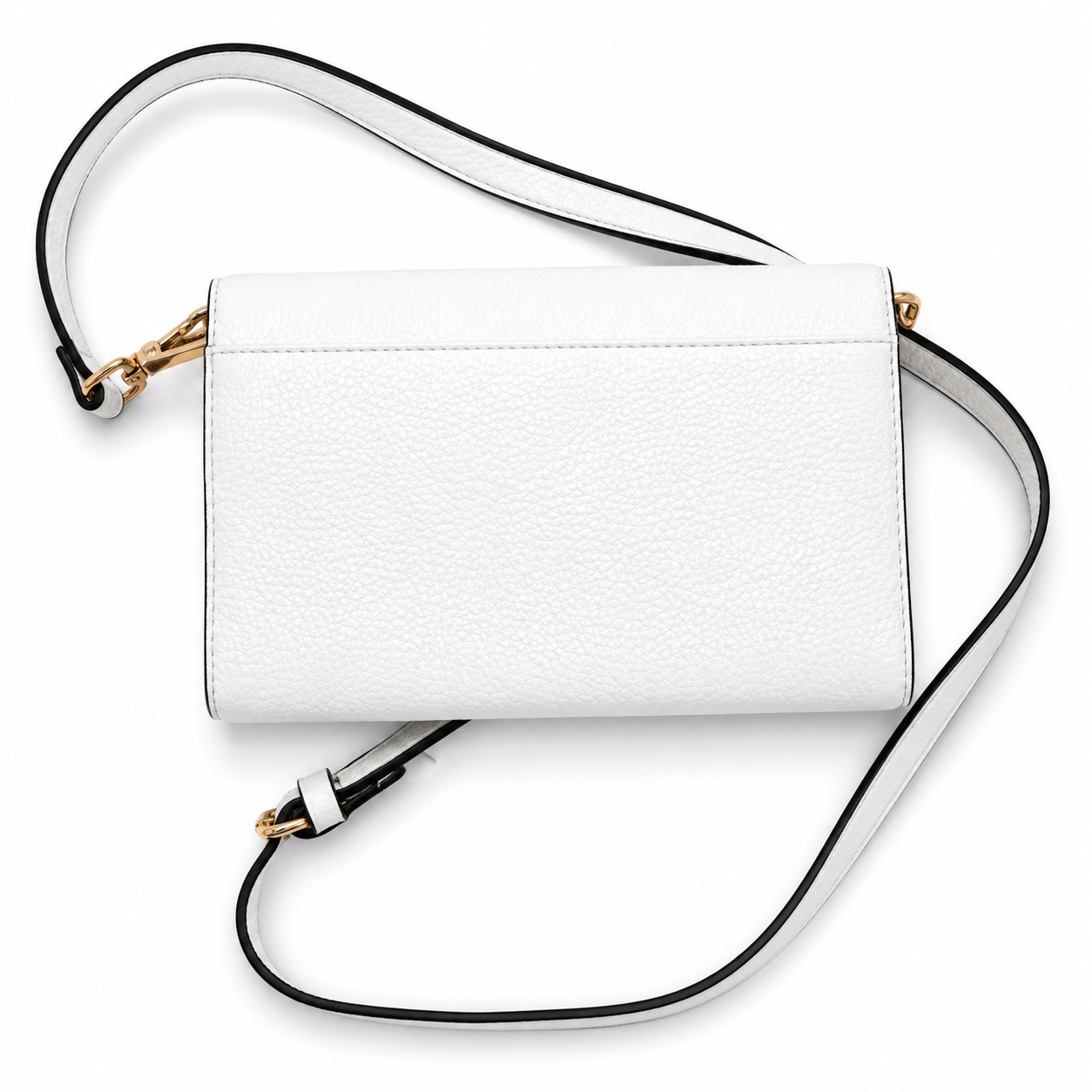 Guess white pebbled faux leather crossbody flap bag