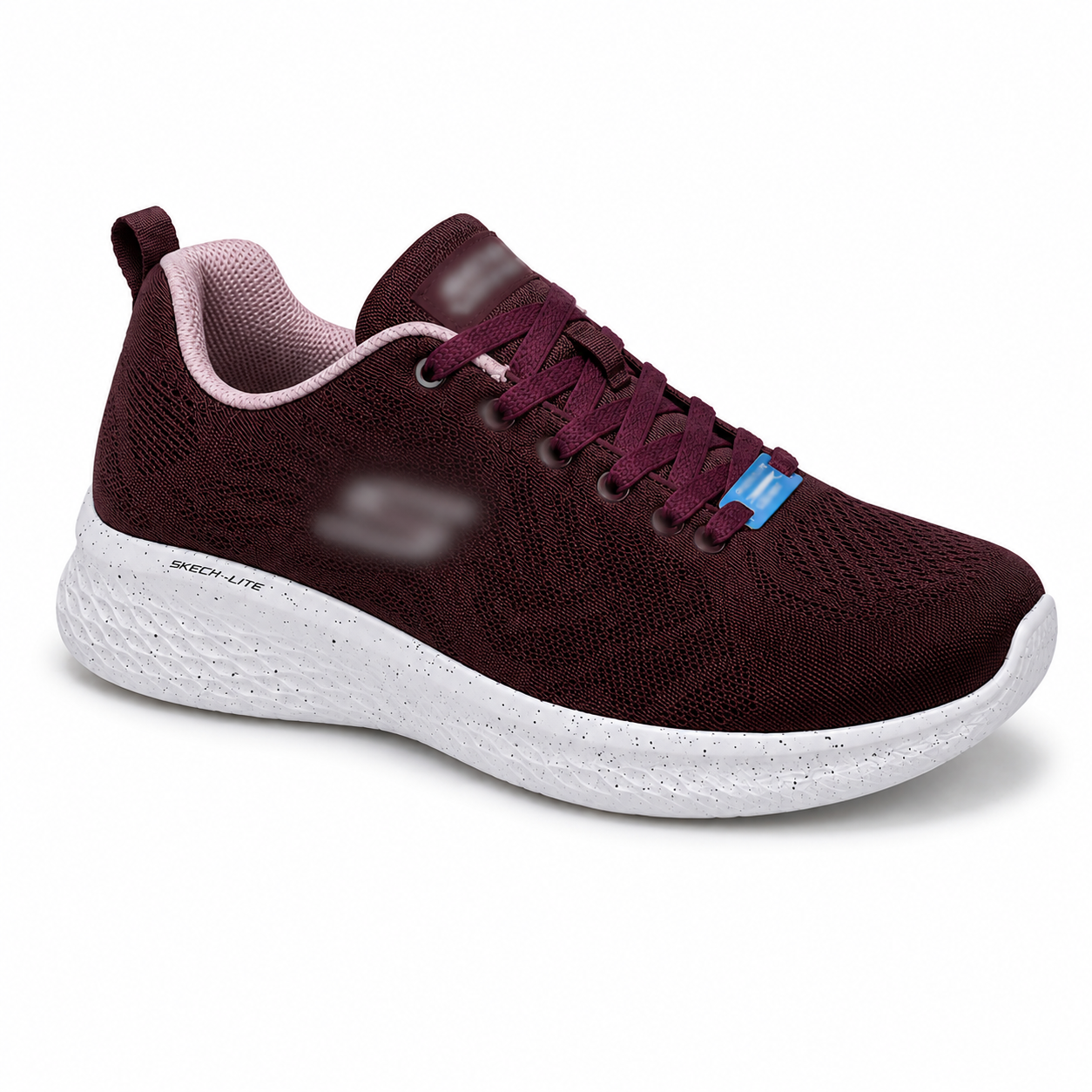 Women's Lightweight Breathable Knit Walking Sneakers – Burgundy