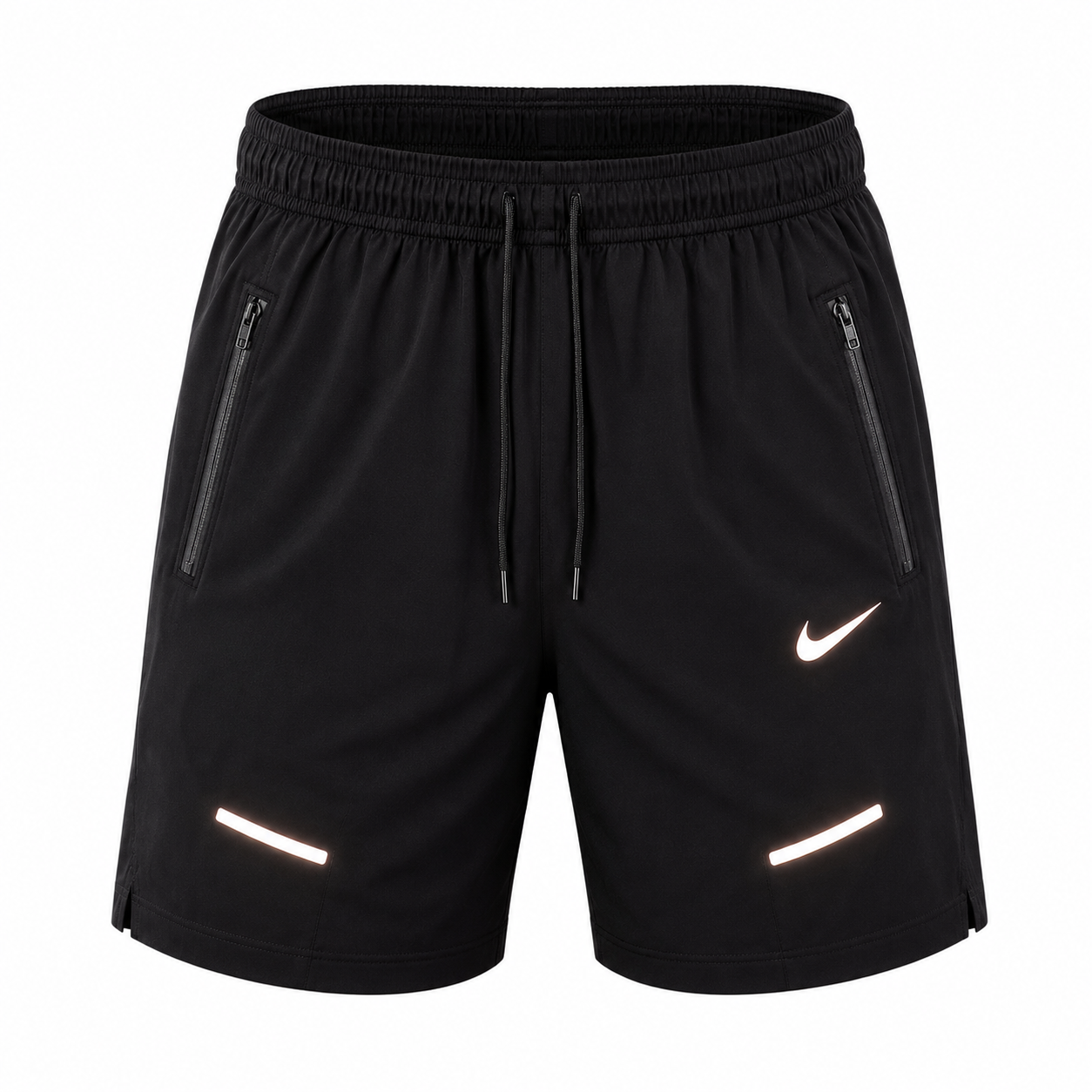 Nike Shorts Feature Reflective Logos and Zippered Pockets