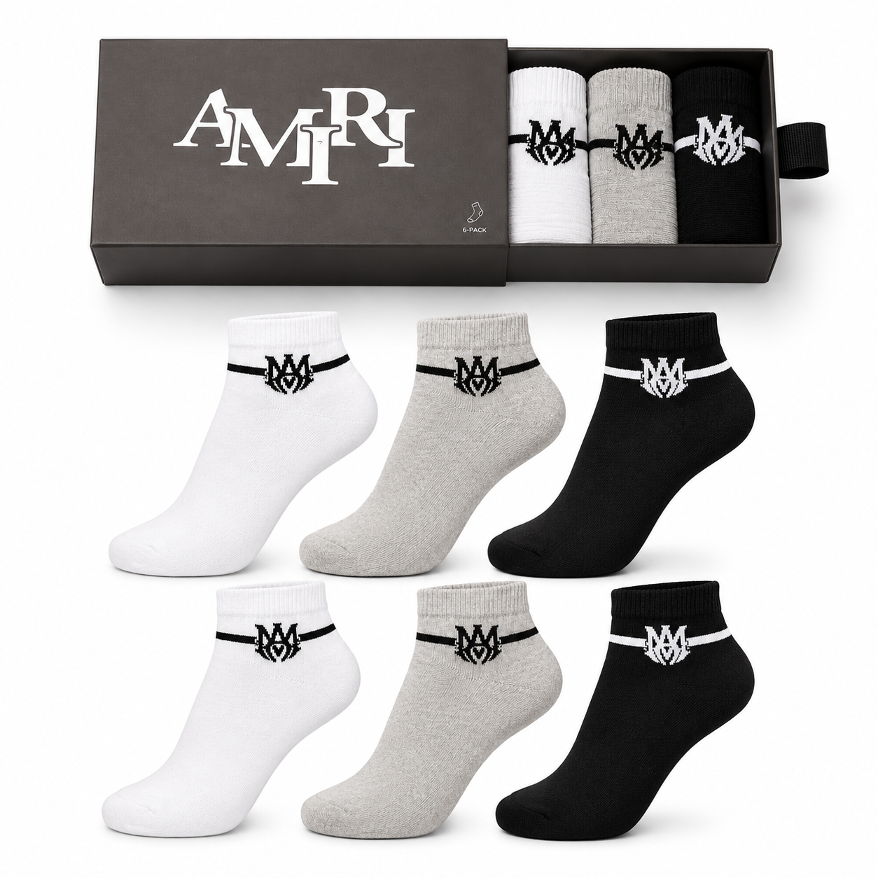 Amiri Socks are a 6-Pack Set