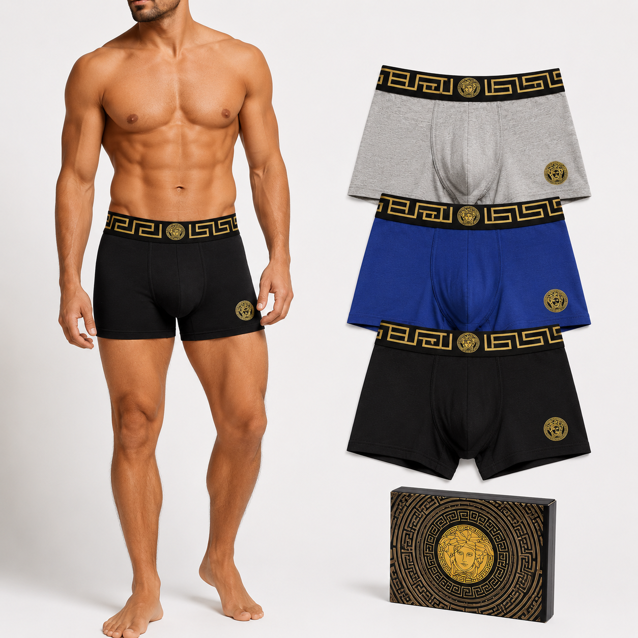 Versace Men's Boxer Briefs 3-Pack