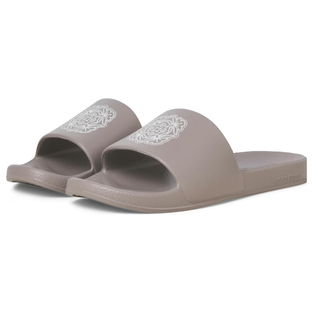 Jack & Jones Men's Jet Black Logo Print Pool Sliders