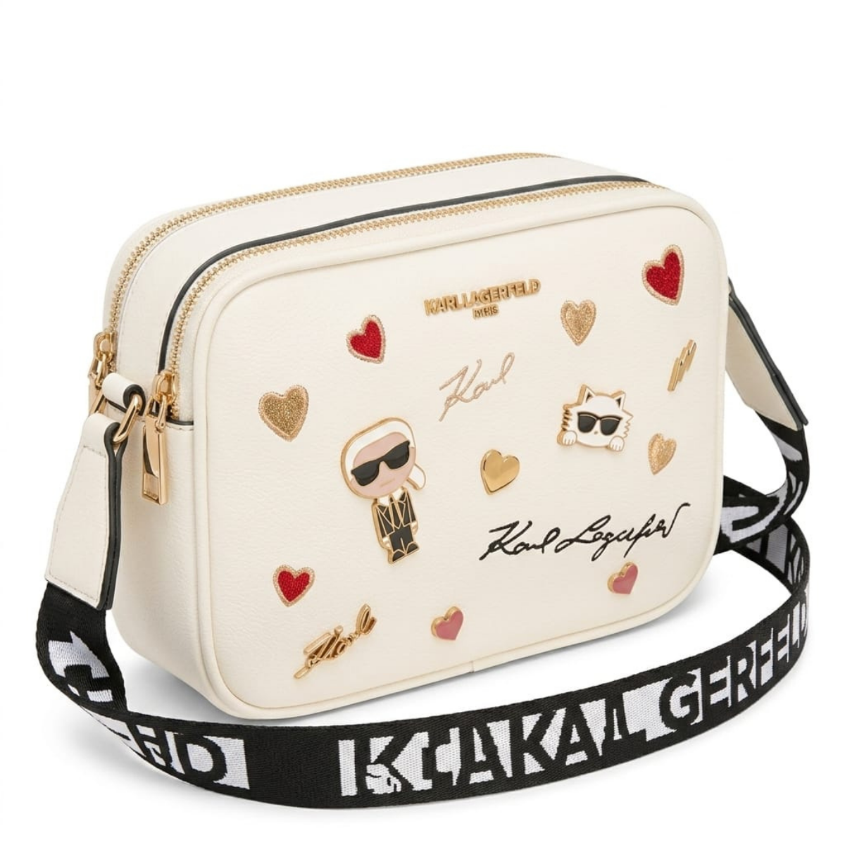 Karl Lagerfeld Maybelle Double Zip Charm Crossbody