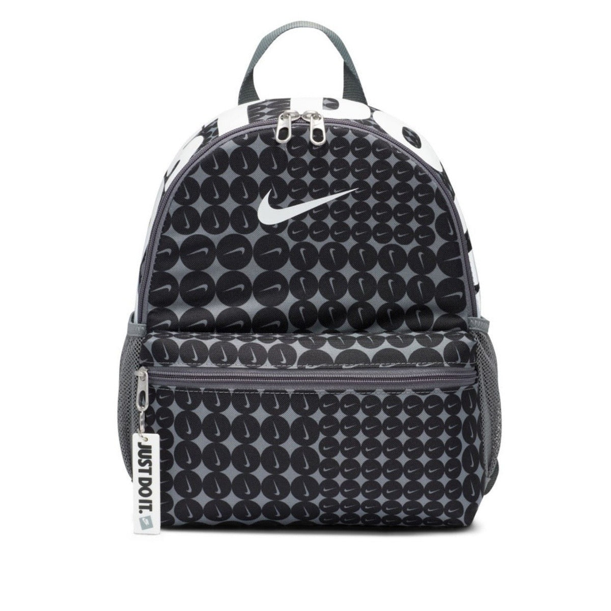 Nike Kids Backpack – Grey & Black Allover Swoosh Print