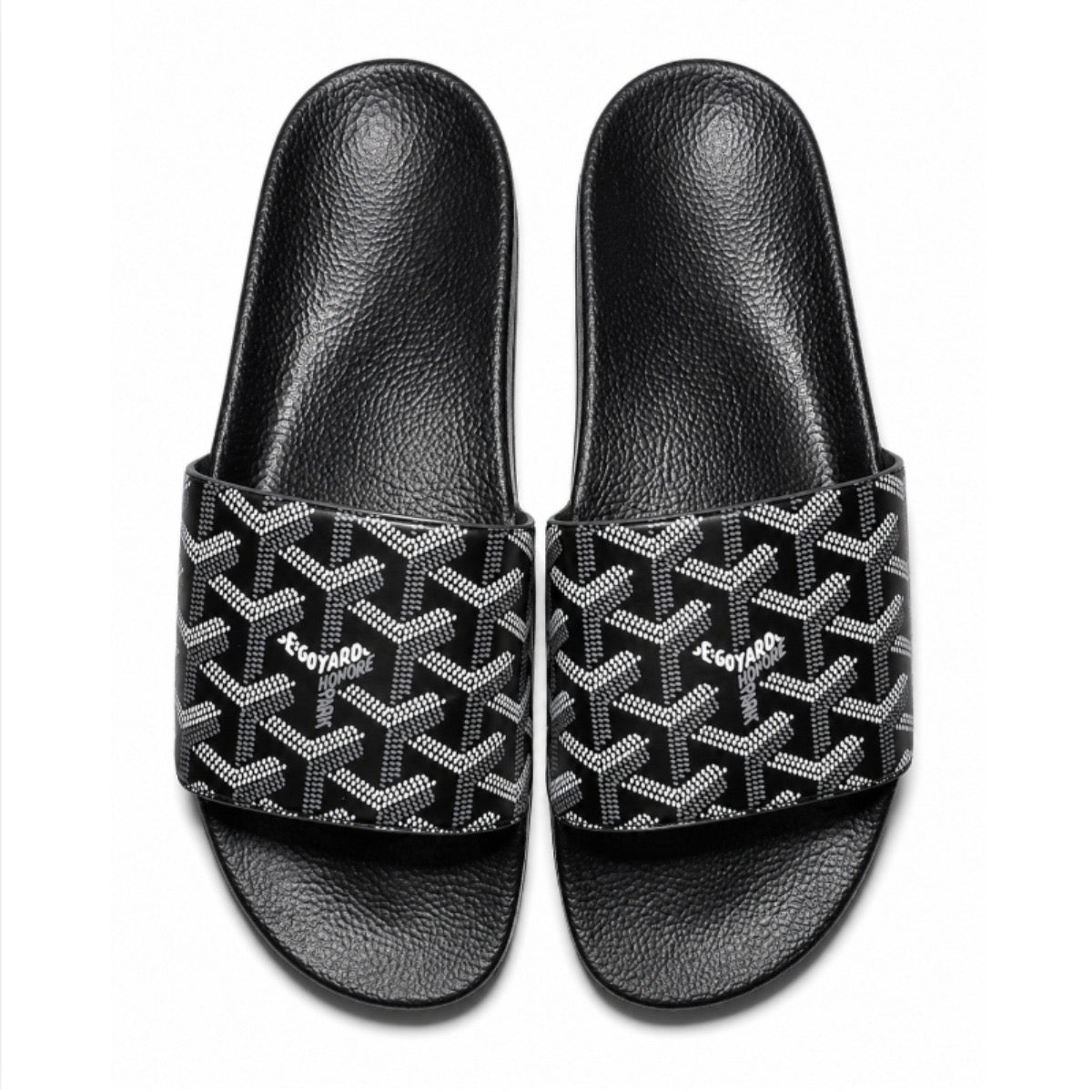 Goyardine print slide slipper