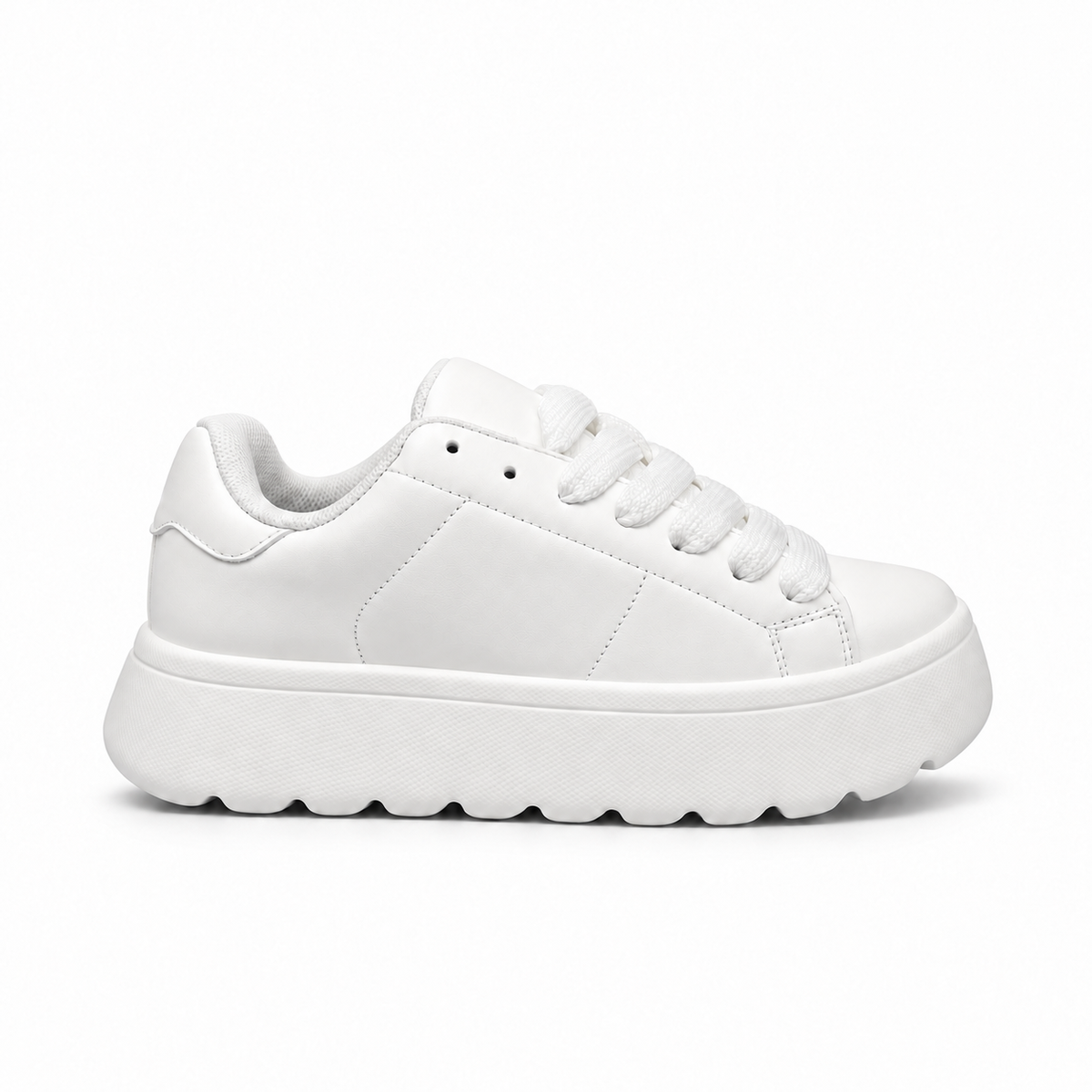Zara Chunky Lace-Up Sneakers-White