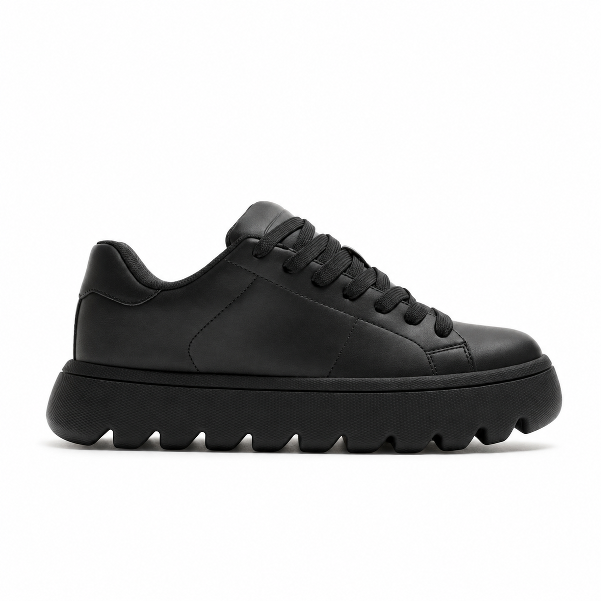Zara Chunky Lace-Up Sneakers- Black