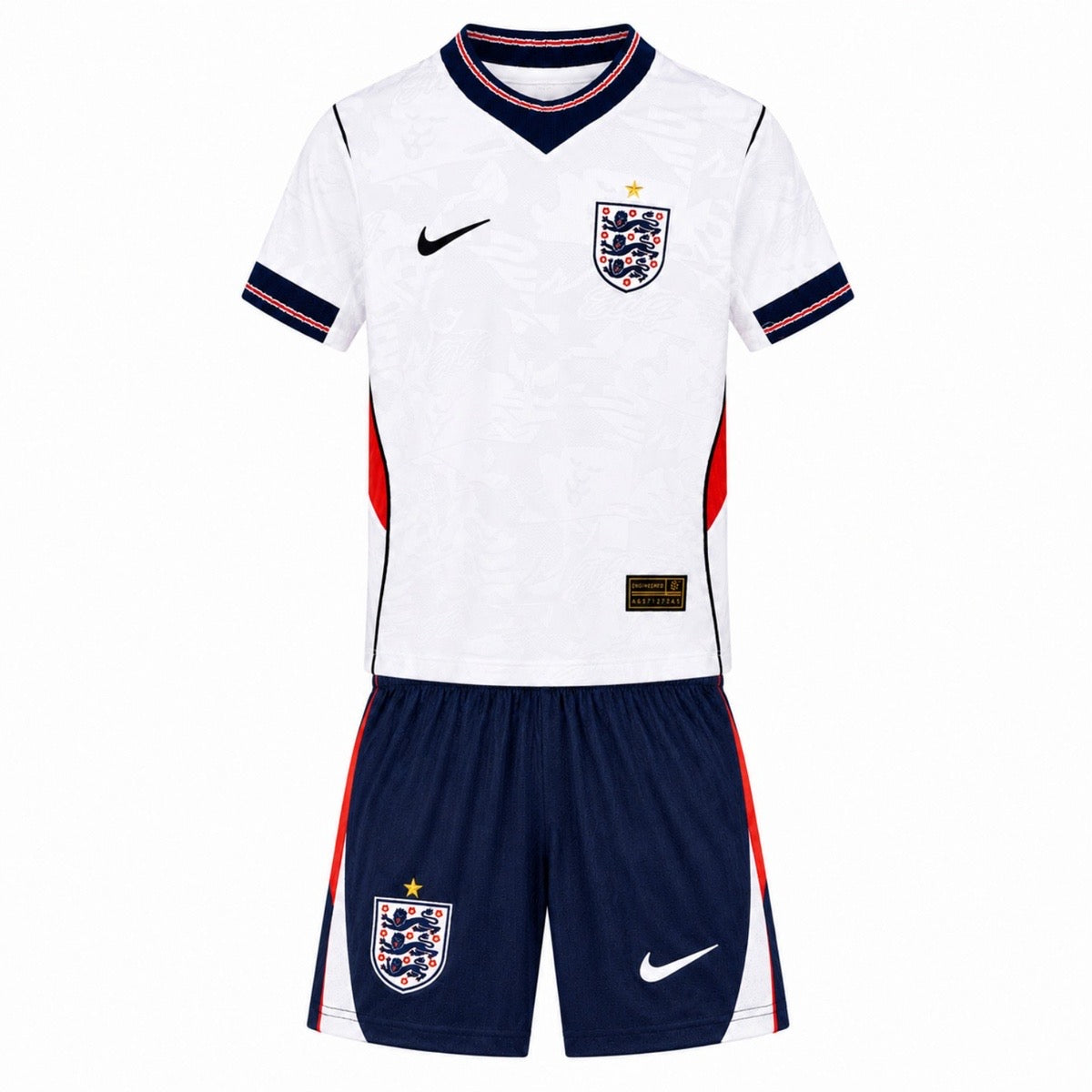 England Kids Home Kit 2024 – White & Navy Football Set
