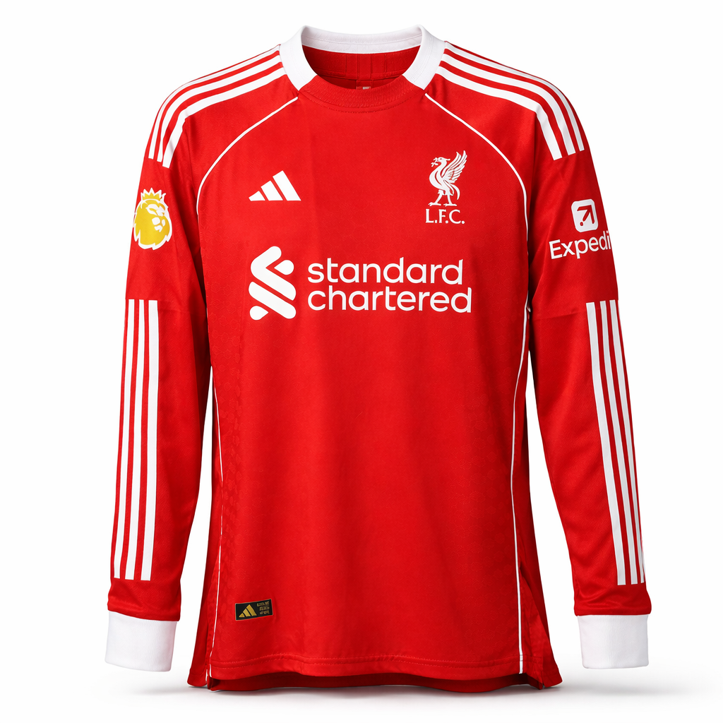 Liverpool Home Jersey 2025/26 - Premium Version ( Long Sleeve )