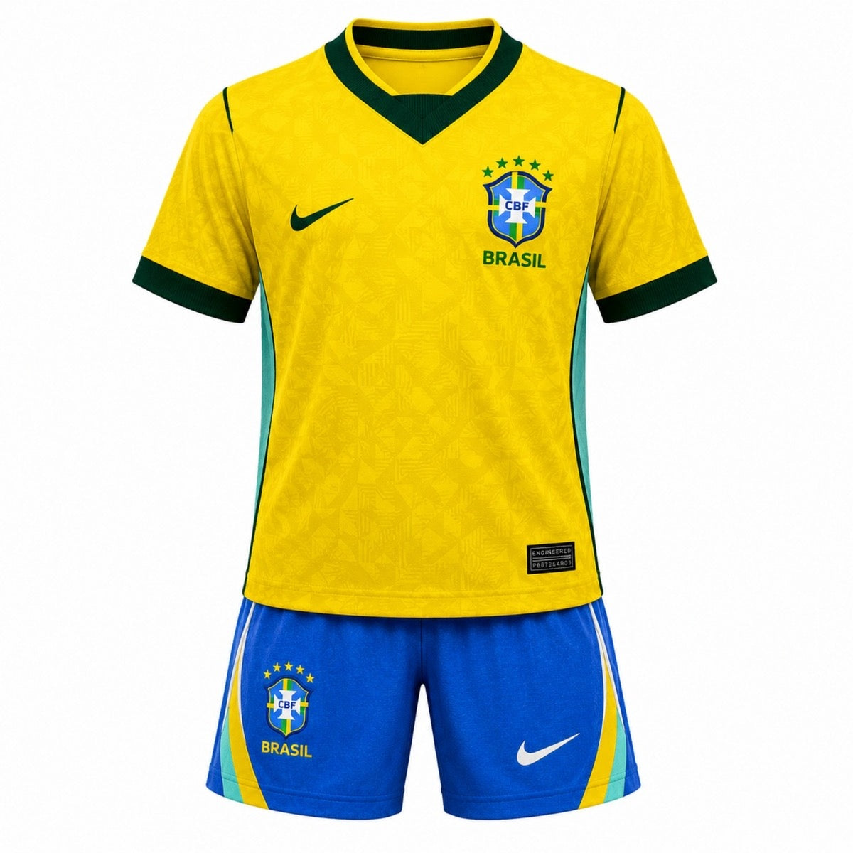 Brazil Kids Home Kit 2024 – Yellow & Blue Football Set