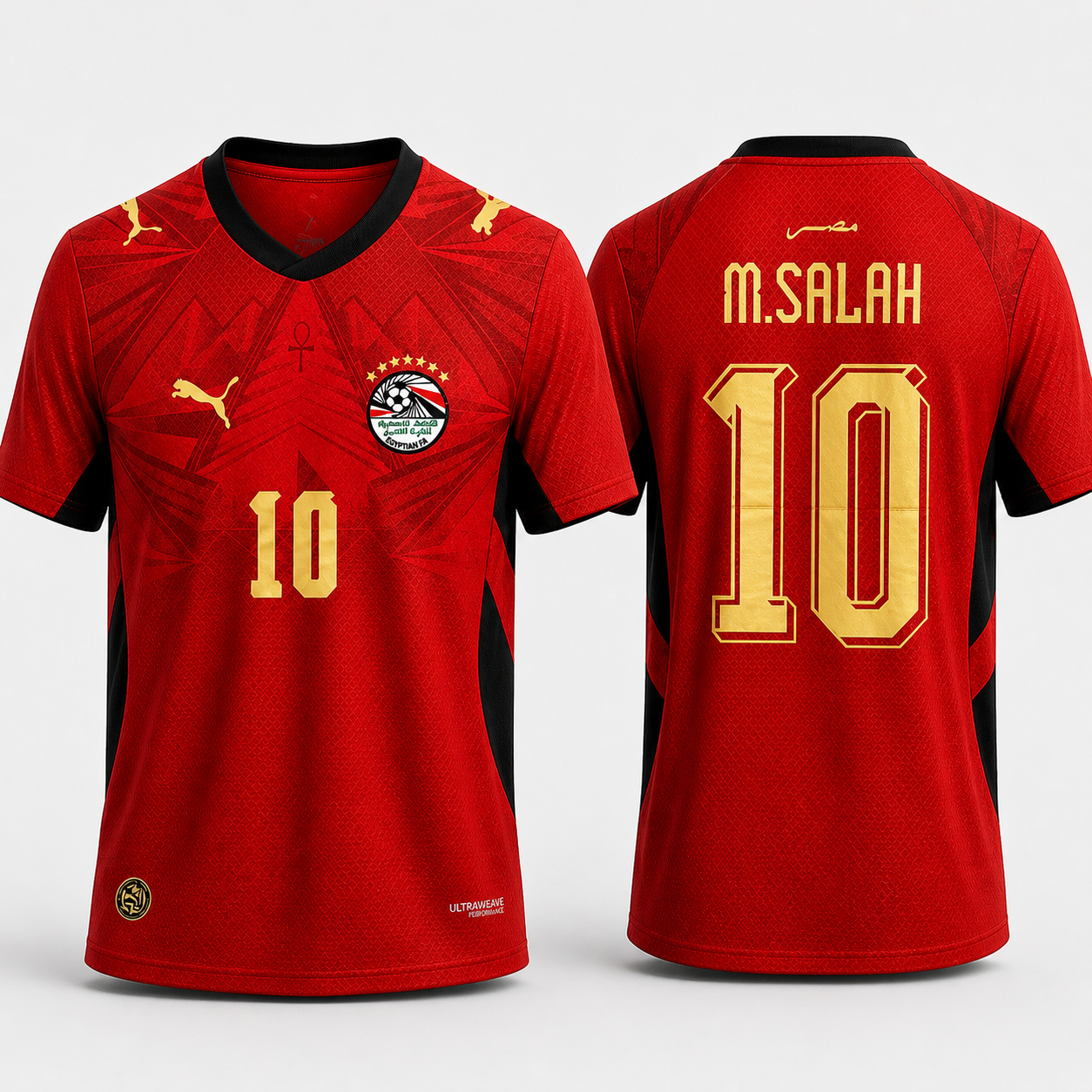 Egypt National Team home jersey for the 2026 World Cup featuring Mohamed Salah's name and number