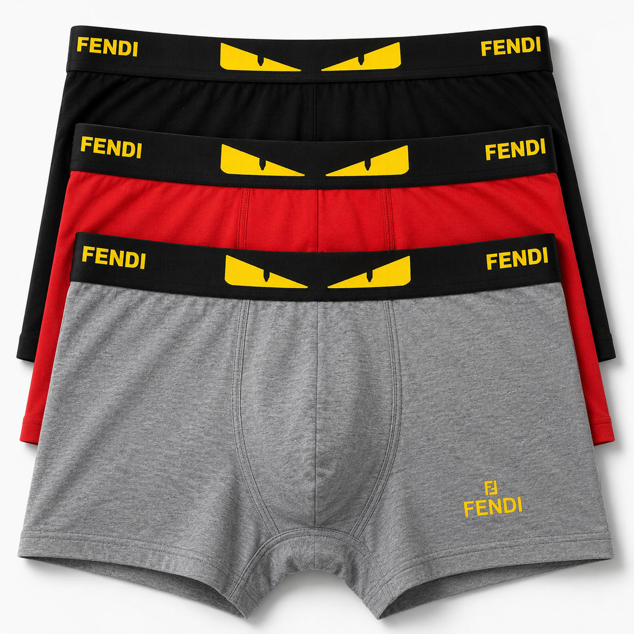 Fendi men's boxer briefs in a three-pack feature iconic "FF"