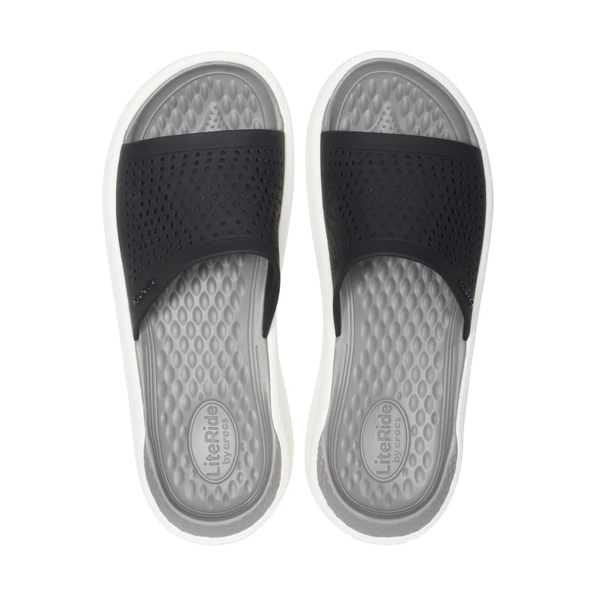 Slipper Lite Ride شبشب كروكس لايت رايد للرجال - أسود أبيض – Footly Egypt