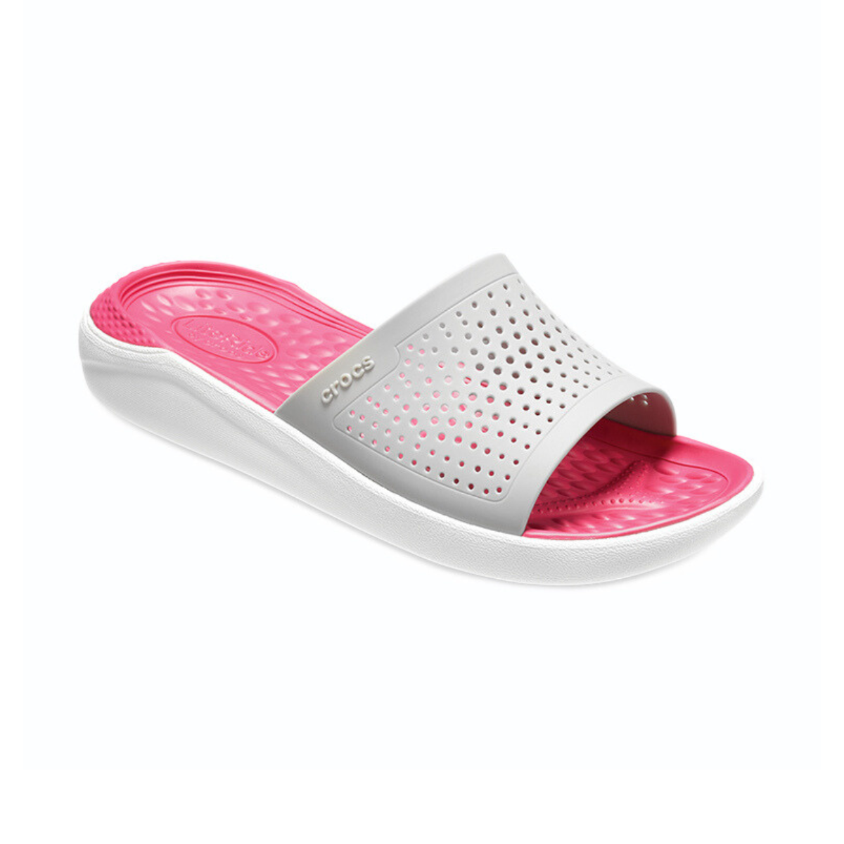 Crocs LiteRide Women Slipper - GRYPNK - Gray/Pink / 38-39