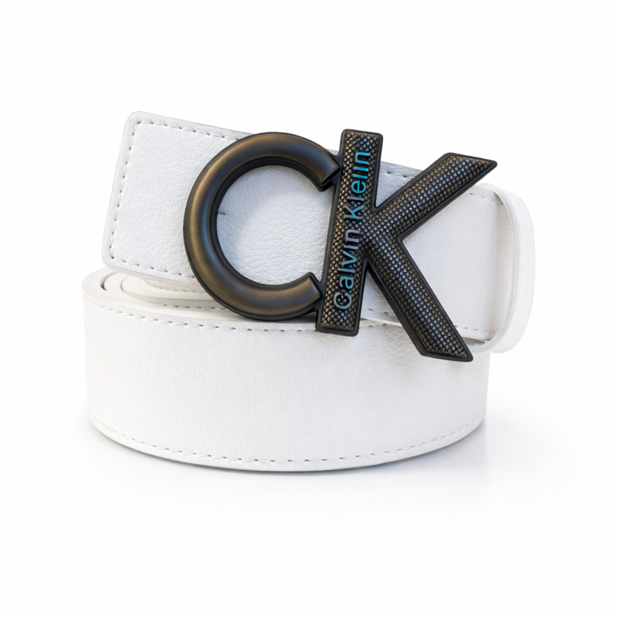 Calvin Klein White Leather Belt