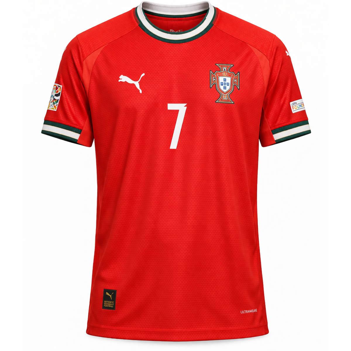 Puma Portugal 2025/2026 Home Jersey personalized with Cristiano Ronaldo's number 7