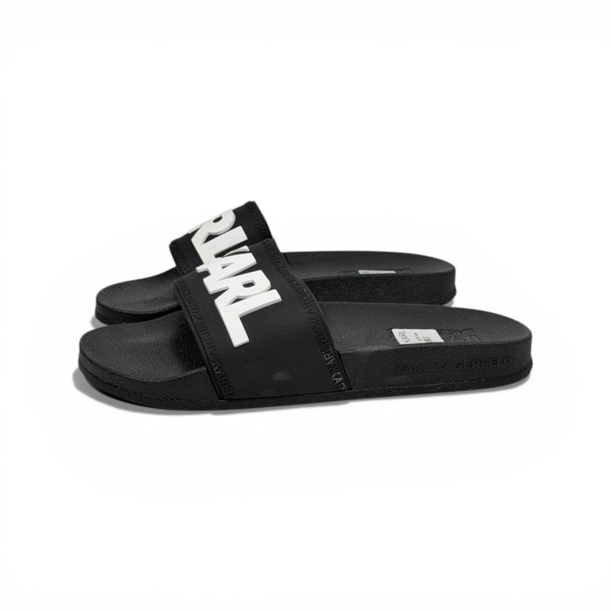 Karl Lagerfeld Kondo black and white logo slides