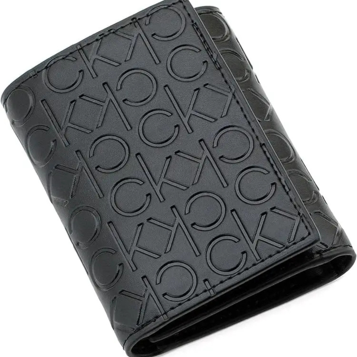 Calvin Klein embossed monogram trifold wallet