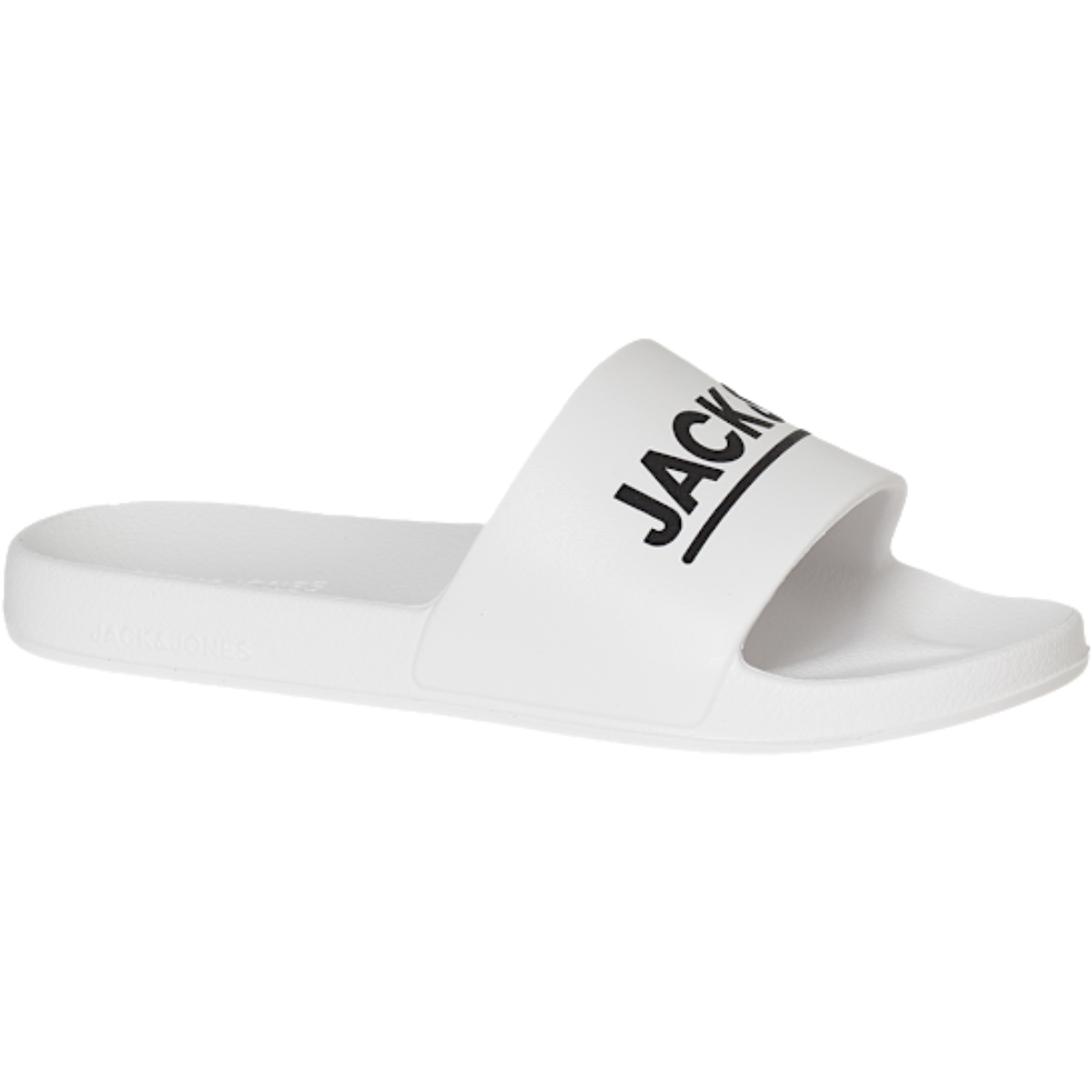 Jack & Jones Men's Jet Black Logo Print Pool Sliders