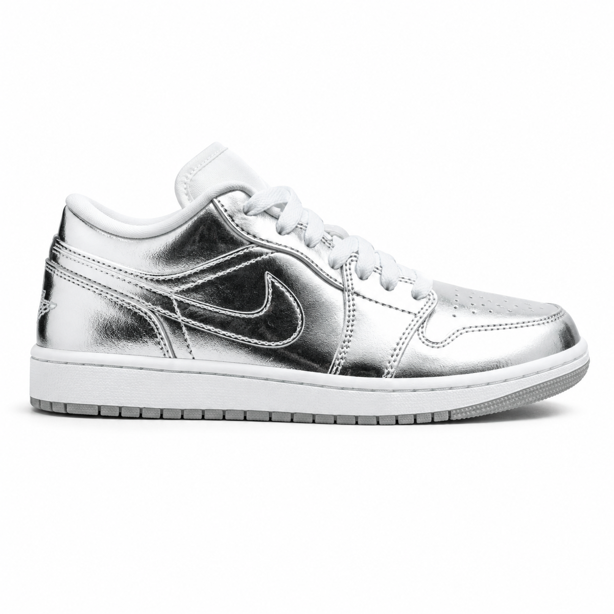 Nike Air Jordan 1 Low SE sneakers in a striking Metallic Silver