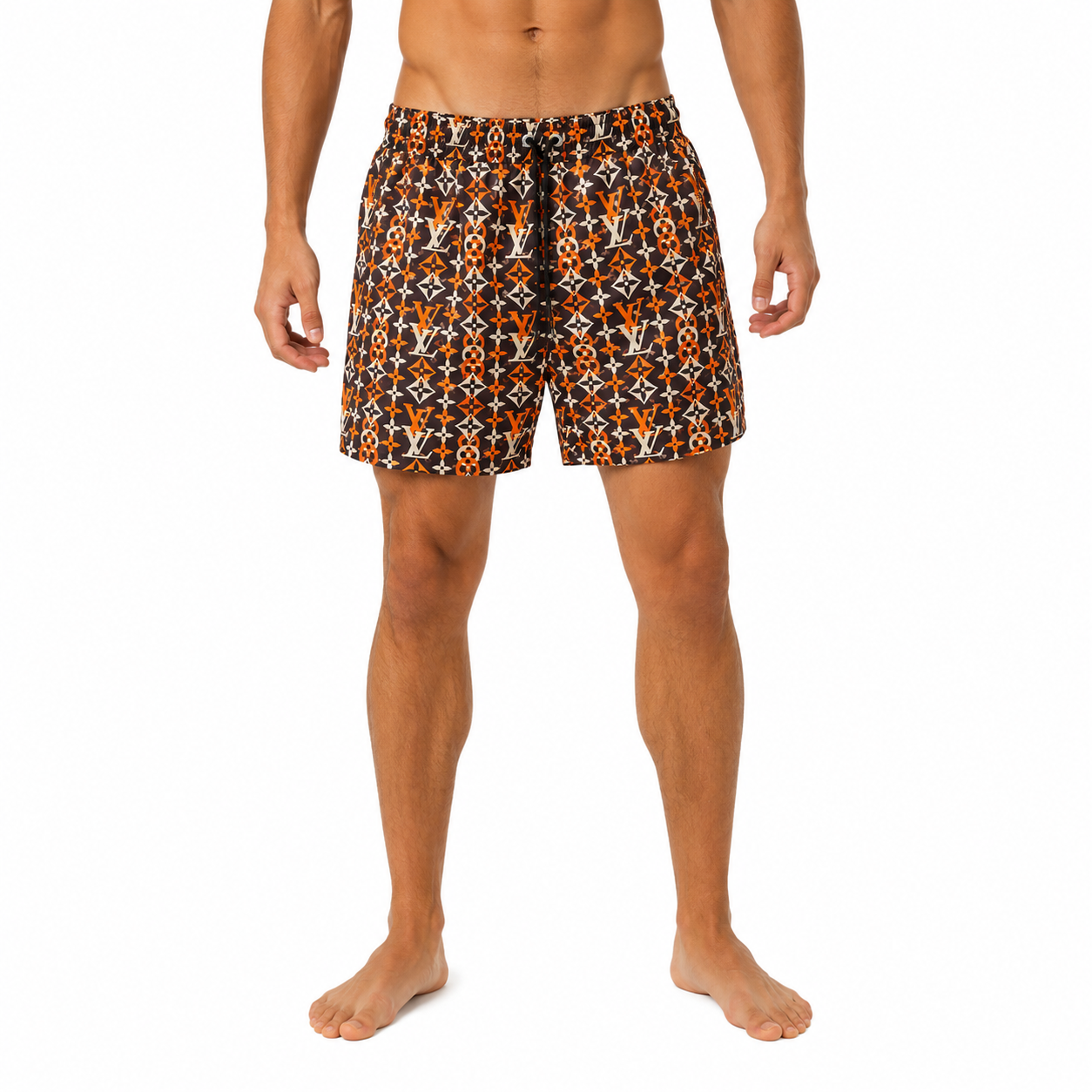 Louis Vuitton stencil-effect monogram swim shorts