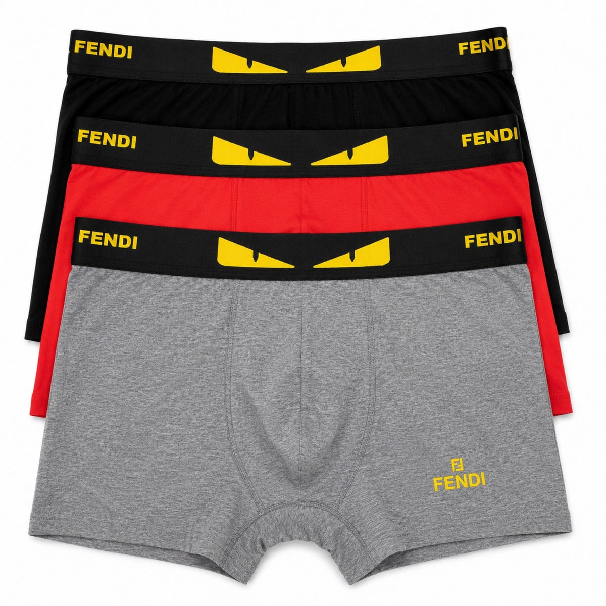 Fendi men's boxer briefs in a three-pack feature iconic "FF"