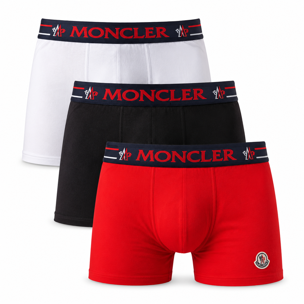 Moncler boxer shorts feature a bold