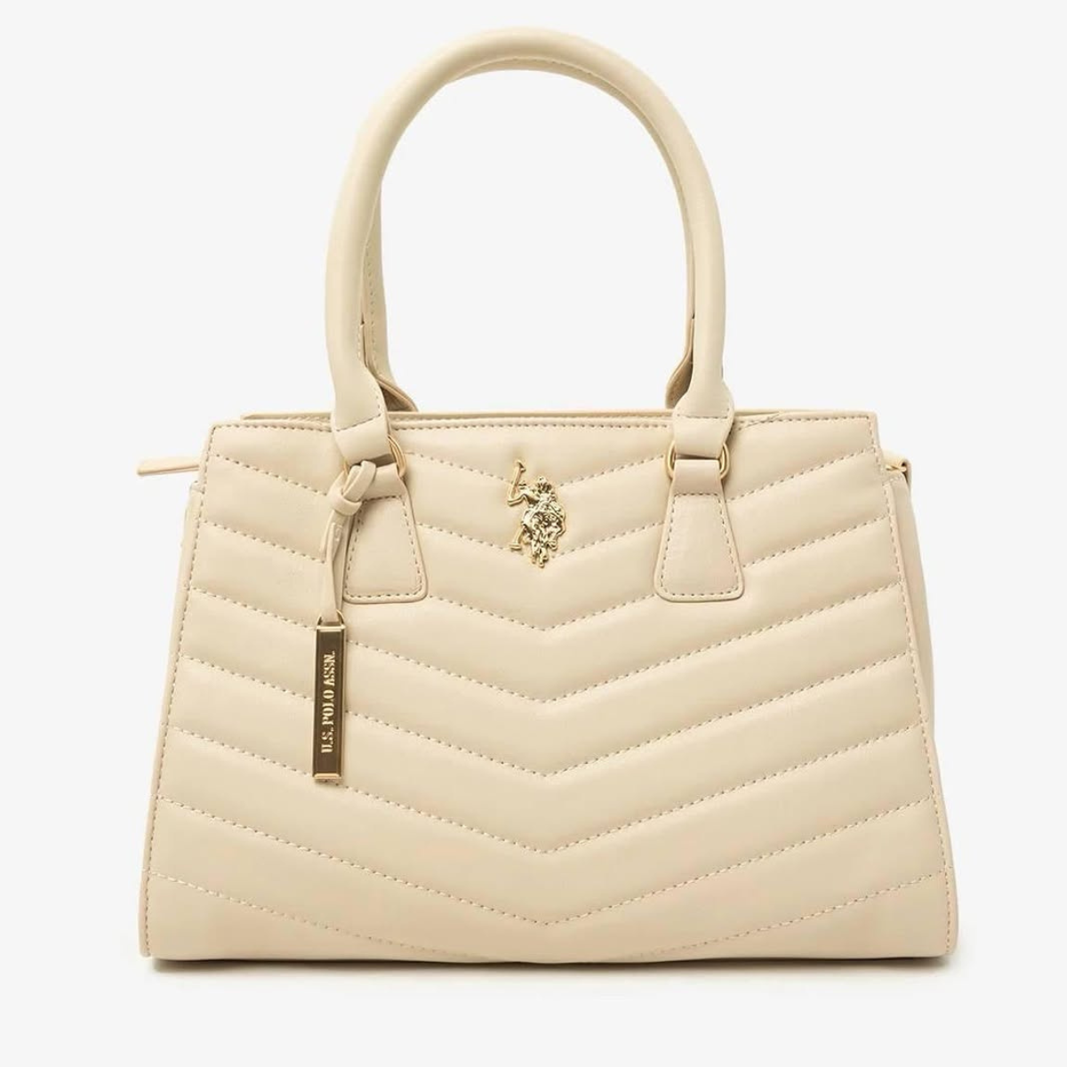 U.S. Polo Assn. Quilted V Satchel with Crossbody Strap