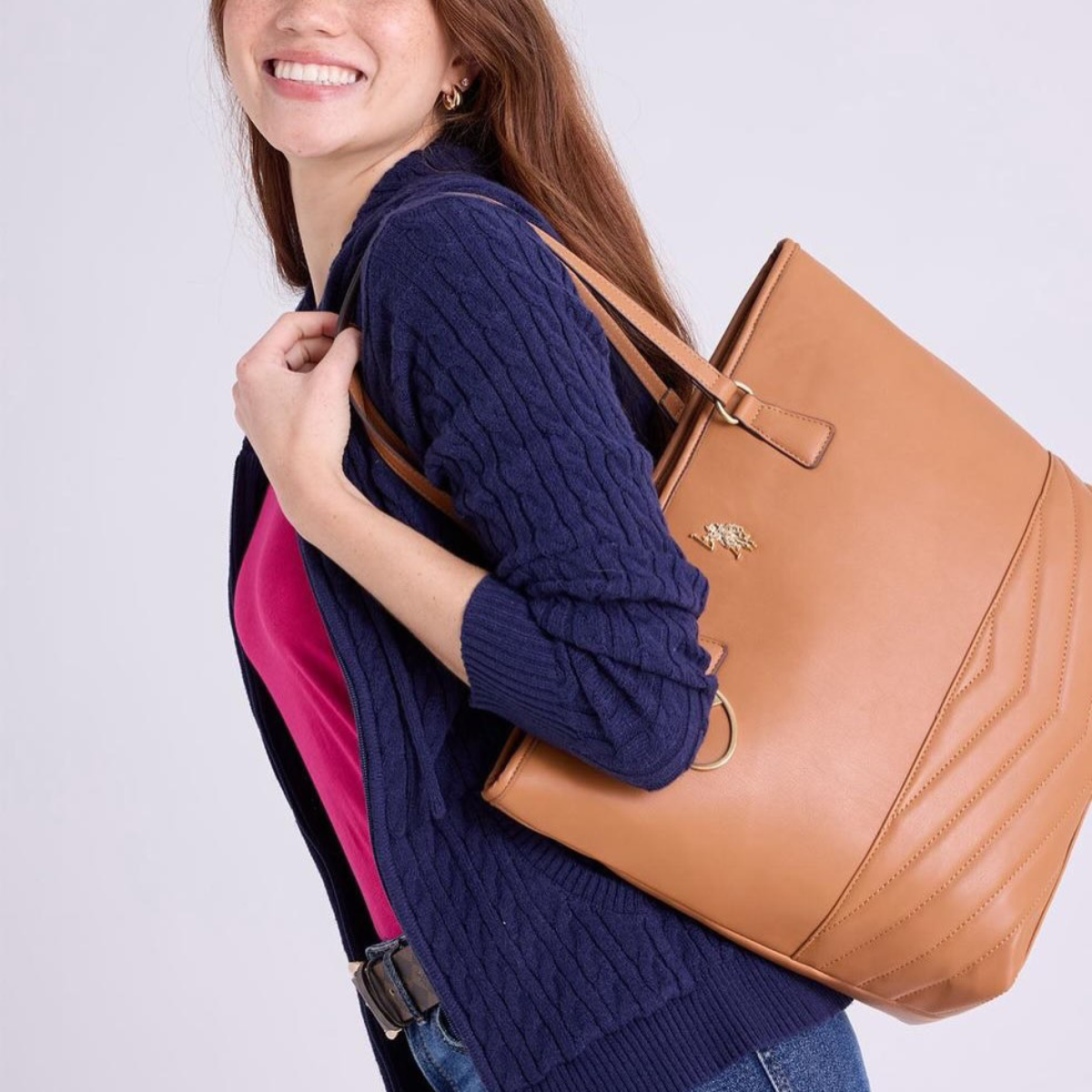 U.S. Polo Assn. quilted tote shopping bag