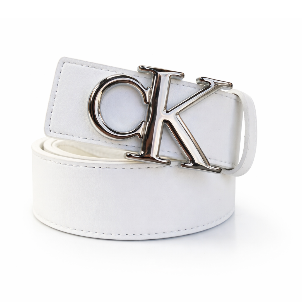 Calvin Klein White Leather Belt